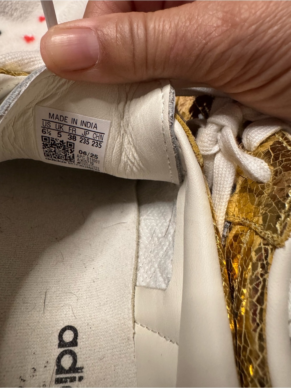 adidas Kids Samba Metallic Gold and White Sneakers - Picture 3 of 3